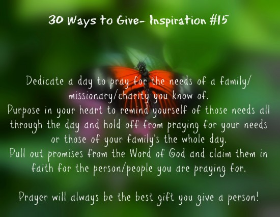 Give in prayer