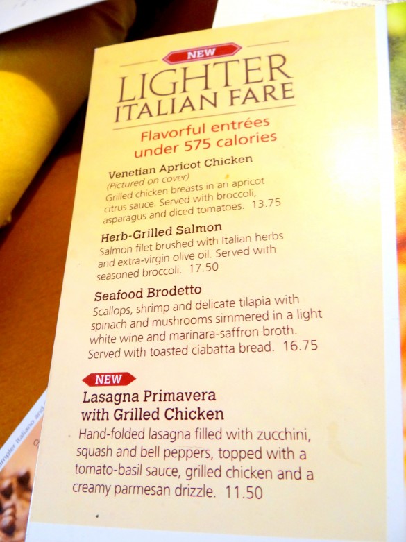 Eating Lighter At Olive Garden What