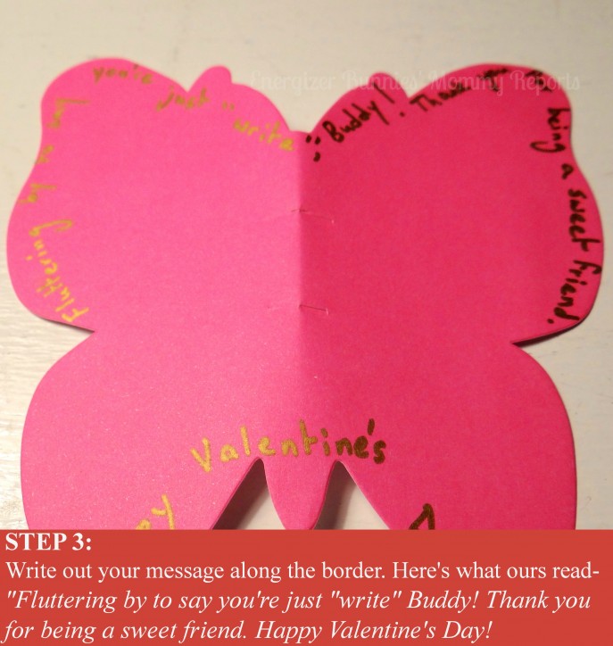 Step 3- Easy to make, D.I.Y., Valentine's Day Butterfly Cards (with Tutorial)- Energizer Bunnies' Mommy Reports (4)